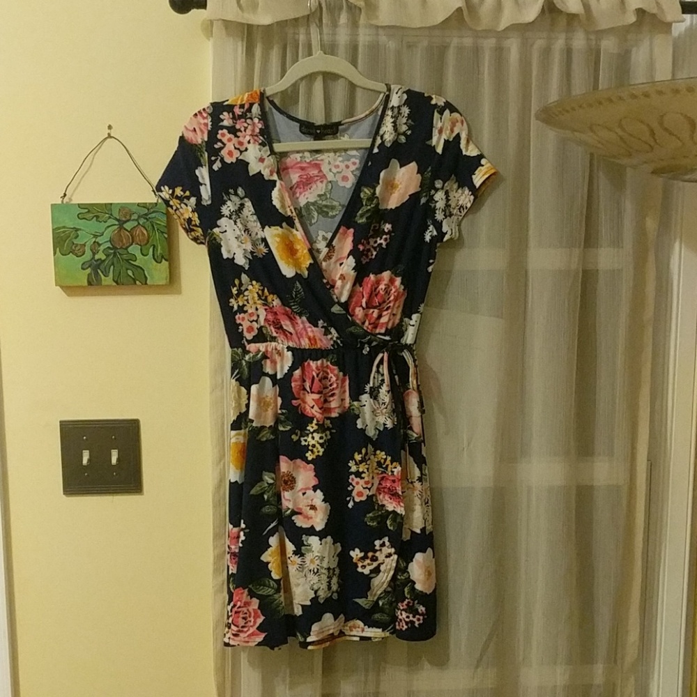 Floral Print Wrap-Front Dress